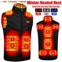 Men's Vests Heating jacket USB smart switch 2-11 zone heating vest electric hunting men's and women's padded 221117