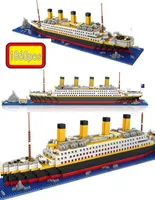 1860ps RMS Titanic круизный лайнер модель модель лодки Diy Diamon Dassemblage Blosts Blusts Mini Micro Bricks Образование детских игрушек подарки x07903224