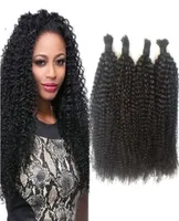 4 Bundles Tight Kinky Curly Indian Human Braiding Hair Natural Color Bulk Hair for Black Women No Attachment FDSHINE