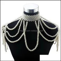Hänge halsband hängsmycken smycken florosy lång pärla kedja chunky simated pärla halsband kropp för kvinnor kostym choker uttalande 21032948