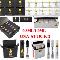 USA Stock Neueste TKO -Extrakte Atomizer 0,8 ml 1ml Keramikpatronen Vape -Patronen Verpacken leerer DAB -Stiftkarren für E -Zigarette 510 Faden