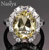Nasiya Created Citrine Gemstone Rings For Women Real 925 Sterling Silver Jewelry Ring Wedding Anniversary Paty Gift Whole9022349
