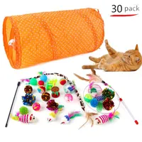 Cat Toys Toy Set Tunnel Various Combinations Funny Stick Bell Ball Interactive 30-piece Pet