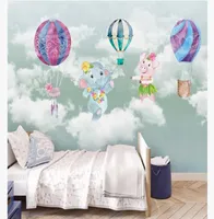 Wallpapers Custom Po Wallpaper Mural Modern Minimalist Handpainted Children039s Room Air Balloon Sky Girl Bedroom Cartoon5238647