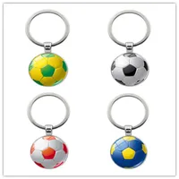 Football keychain Soccer ball key rings Time Gem Stone key chain Creative manual accessories car 9 colors alloy key ring TNT Fedex257B