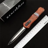Benchmade A019 Auto OTF Knife D2 Blade wood Handles Campingoutdoor Tactical cutter A016 A017 BM4600