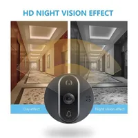 HQCAM Tuya Doorbell Peephole Door Camera Wifi Doorbell Video Intercom 4 3 LCD Motion Detection Video-eye Viewer Wireless Rin326f
