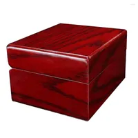Bo￮tes de montre Bo￮te de montre en bois rouge Bo￮te d'affichage unique Bo￮te en bois Organisateur de stockage de stockage pour la Saint-Valentin Christmas