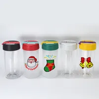 12oz 20oz Sublimation Blank Frosted Clear Glass Tumbler Heat Transfer Printing Sippy Cup With Flip Colorful Lid Outdoor Sports Water Drinking Straw Bottle Sea B5
