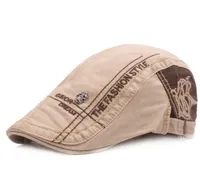 2018 berretti piatti in cotone vintage cappelli per uomini lettere da ricamo cappelli berretto da berretto Gorras Newsboys Duckbill Cap7613349
