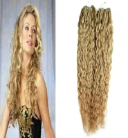 Cabelo virgem brasileiro Mel loiro Curly Micro Bead Hair Extensions 200G Micro Ring Human Hair Extensions 1GS 200S Micro Loop 1G 2048146