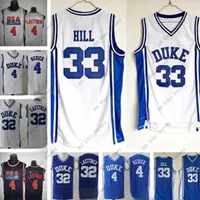 Koszulki do koszykówki Mężczyźni NCAA Duke Blue Devils Jerseys 4 JJ Redick 33 Grant Hill 32 Christian Laettner White All Stitched College Basketball J