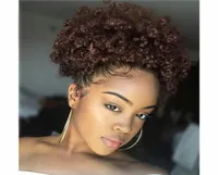 Curly Human Hair Ponytail Afro -American Short Afro Kinky Wrap Curly Human Human Drawstring Puff Ponytail Hair Extensions com CL9472440
