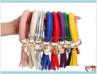 Bangle Bracelets Jewelry Fashion Pu Leather Bracelet Keychain Tassel Pendant Sports Wallet Keyring For Women Jewelry Key Chains Ch5822956