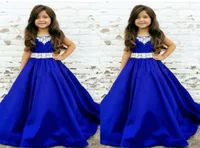 2022 azul royal Girls modern Girls Pageant Dresses Jewel pesco