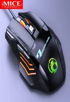 الفئران السلكية ألعاب الماوس USB الكمبيوتر RGB Mause Gamer Ergonomic 7 زر 5500DPI LED لعبة صامتة لجهاز الكمبيوتر المحمول 221020