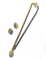 2023 Europe America Luxury Brass Choker Necklaces Earring with twocolor Medusa Head Portrait Pattern Pendant Banshee 18K Gold p8577113