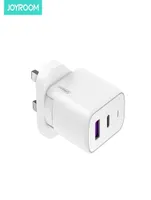 JOYROOM UK Plug Wall Charger 30W Fast Charger LQP301 Dual Port USB Charger Portable Home Travel Plug Power Adapter for Iphone Sam