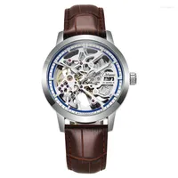 Нарученные часы верхние водонепроницаемые мужчины Механические наручные часы Скелетон Смотрия мода Montre Automatique Luxe Gift