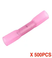500 pezzi Lotto Sleeve saldatura Strumento di restringimento del calcio Splice Connettore Terminali impermeabili rosa BHT125 2216 AWG7965017