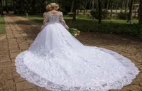 Sexy Off The Shoulder Bridal Gowns Vestido De Novia Long Sleeves Wedding Dresses A Line Formal Sweetheart Plus Size5251000