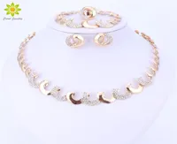 Gold Color African Beads Jewelry Sets For Women Party Nigerian Bridal Crystal Classic Necklace Accessories 2012226220398