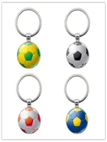 Football keychain Soccer ball key rings Time Gem Stone key chain Creative manual accessories car 9 colors alloy key ring TNT 6843927