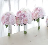 New custom Korean style wedding bouquet pink peony rose bride bridesmaid bouquet2333755