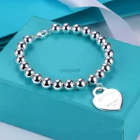 Original TIF Fashion Designer Pendant Bracelet 925 Women's English Heart Beaded Bracelet With Box G220802