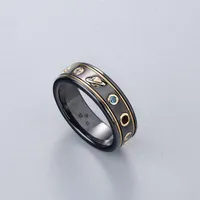 Black White Ceramic Cluster Band Rings bague anillos for mens and women engagement wedding couple jewelry lover gift206n