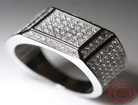 Full Cz Diamond Alistine 925 Pure Sterling Silver Men Rings для мужских свадебных обручальных групп