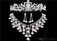 Tiaras gold Tiaras Crowns Wedding Hair Jewelry neceklaceearring Cheap Whole Fashion Girls Evening Prom Party Dresses Accessor1431685