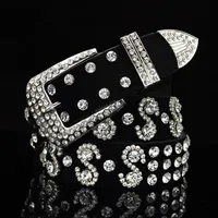 Fashion Designer di lusso Super luccicante Diamond Zircon Flower Pelle per donna 110 cm 3 6 piedi 16 Modelli241Y