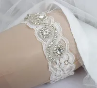 5 piezas Lote Crano de lente de cristal Garters Bridal Cinturas de boda blanca pura 6977208