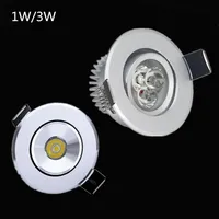 1pc silver Dimmable Led downlight light Ceiling Spot Light 1W 3w ac85-240V ceiling recessed Lights Indoor Lighting245k