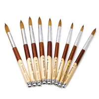 1pc Kolinsky Sable Acr￭lico unhas Brush no 2 4 6 8 10 12 14 16 18 UV Gel Gel Pen Poel em p￳ l￭quido DIY DIY UNIF DIAￇￃO261T213L