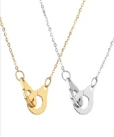 Real 925 Sterling Silber Handschellen Menottes Anhänger Halskette für Männer Frauen Frankreich Dinh Van Juwelry5096800