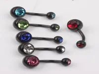 أزياء BELLY RING B09 MIX 6 Color 50pcs anodized steel body Jewelry Belly butly button Ring7103427