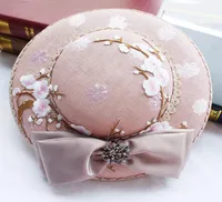 Top Fashion Bridal Wedding Hats Feis Whole fatto a mano Big Bowknot Hat Accessory PO Shoot Album Accessori 2616187
