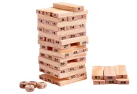 Wholewooden Tower Wood Building Blocks Toy Domino 54pcs Extracto de apilamiento Edificio Educativo Jenga Juego Regalo 4pcs DICE5659814