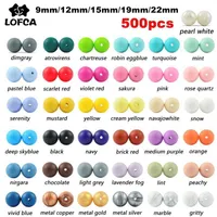500pcs Silicone Beads Grade Round 9mm 12mm 15mm 19mm 22mm Baby Teething Toys DIY Baby Pendant Necklace Silicone Teeth1216Y
