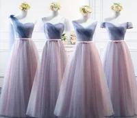 Dantel Pembe Dantel Bridemaid Elbiseler Uzun Resmi Düğün Partisi Balo Elbiseleri Robe De Soiree Vestido de Noiva Akşam1567279