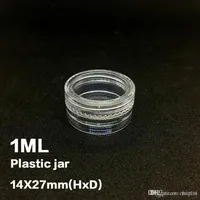 1 ml 1g Plastique Plastique Vide Vide Cr￨me Jar ￉chantillon de cosm￩tique Clear Pot Pot en acrylique Making Fidadow Balm Nail Art Piece Conteneur Bouteille Travel 270A