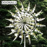Métal de vent en métal unique et magique 3d Sculpture cinétique à vent 3D Porceau métallique Spinners solaires pour la cour et le jardin 286w