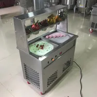 With CE certification 220V 110V fried ice cream machine Thailand fried ice cream roll machine fast frozen Fruit ice cream machine272B