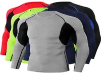 Running Jerseys Shirt Fitness Men Compression Tights Bodybuilding Rashguard Long Sleeve Gym T Crossfit Tops1002032