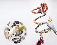 Andra fågelförsörjningar papegoja leksaker husdjur stående rep bur dekoration klättring leksak klocka tillbehör