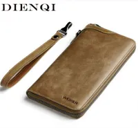 Genuine Leather Men Wallets Envelope Clutch Phone Wrist Bag Business Vintage Long Man Luxury Zipper Wristbands Walet J2208094761810