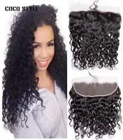 Malaysian Water Wave Lace Frontal Closure with Baby Hair Pre Plucked Ear To Ear Frontal 100 Remy Human Hair Weaves