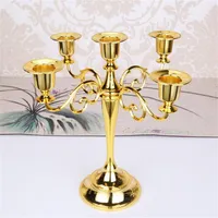 New Metal Candle Holders 5-arms 3-arms Candle Stand Wedding Decoration Candelabra Centerpiece Candlestick Silver Gold Black Bronze 4 Co296k